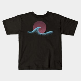 wave and sun textured design Kids T-Shirt